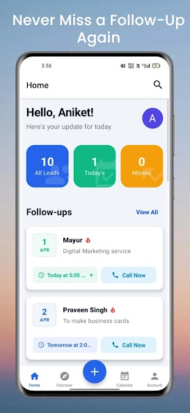 Client Follow-Up CRM Screenshot 1